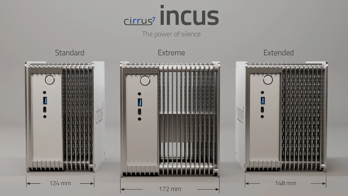 Cirrus7 Incus 被动散热迷你主机产品线获更新，引入锐龙 7 9700X 处理器