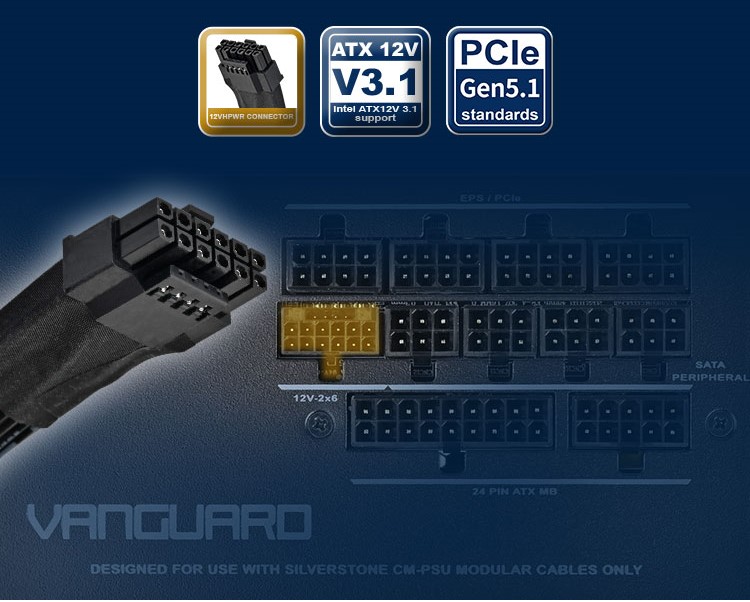 银昕推出 VANGUARD 系列金牌全模电源：支持 ATX 3.1 标准，配原生 12V-2×6 接口
