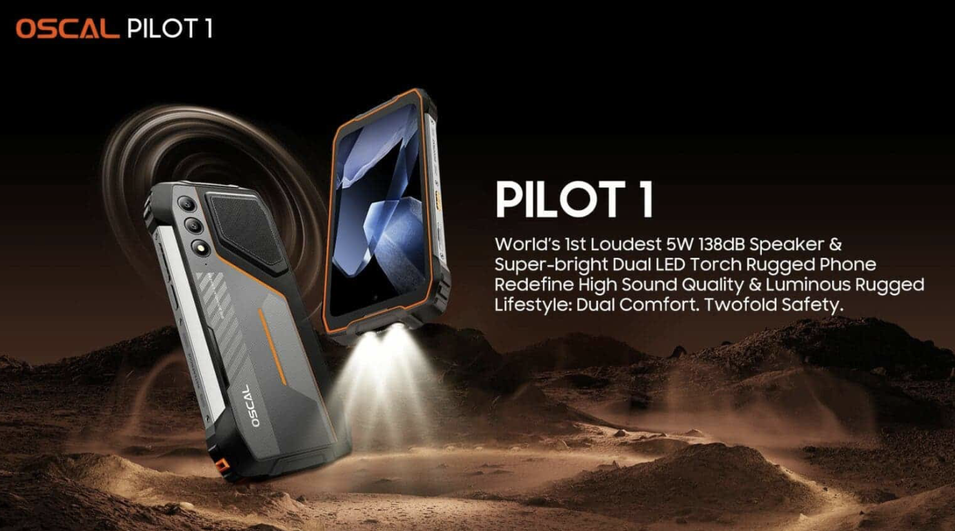 OSCAL PILOT 1 三防手机发布：配 5W 扬声器覆盖 25 米音域、集成 170 流明亮度 LED 手电筒