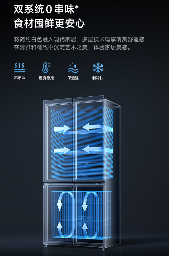 小米米家冰箱巨能装 Pro 十字 513L 墨羽岩开售：60cm 机身、冷藏冷冻独立制冷，首发 2899 元