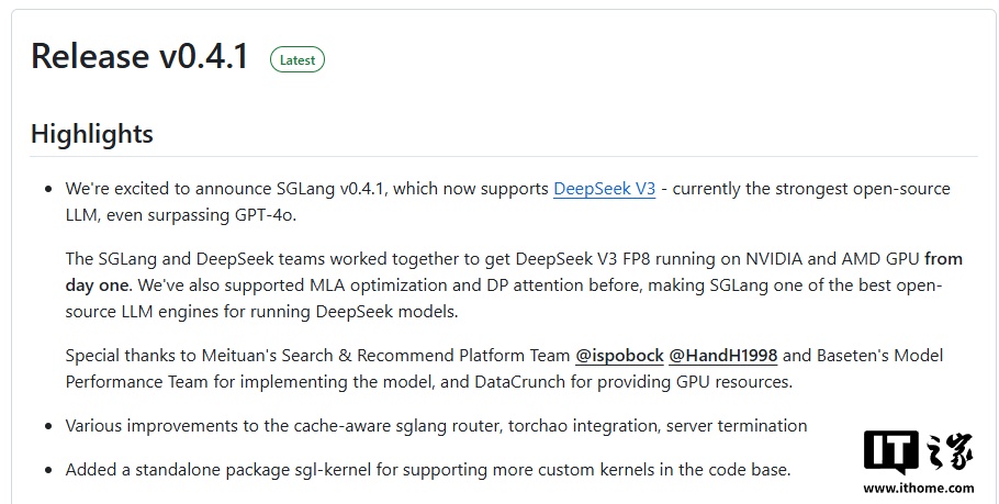 AMD：已将 DeepSeek-V3 模型集成到 Instinct MI300X GPU 上，利用 SGLang 彻底改变 AI 开发