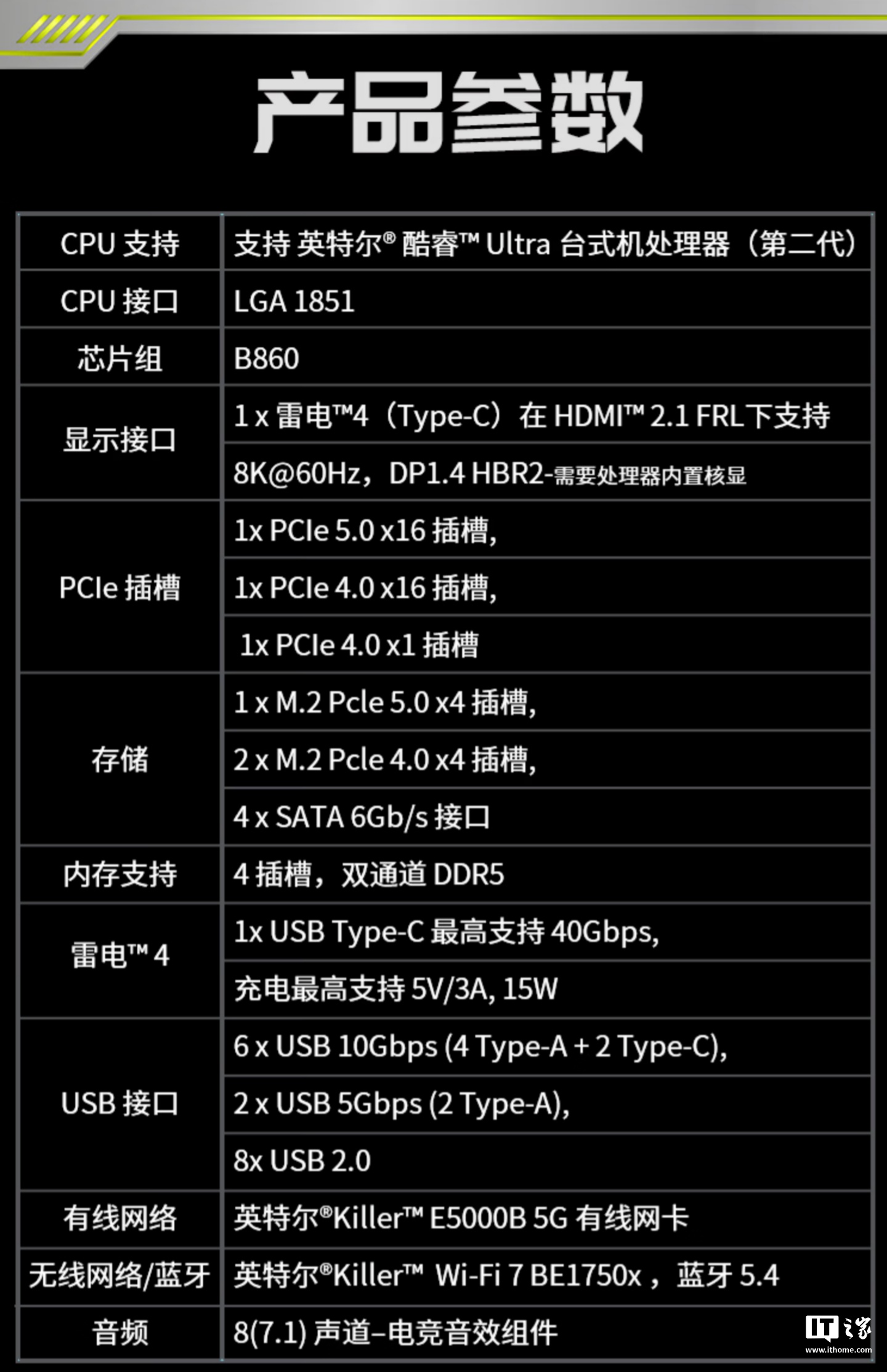 微星 B860 系列主板上架：战斧导弹、迫击炮、PRO 三款，标配 5G 网口、雷电 4，1299 元起