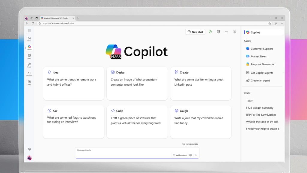 微软开启 AI 办公新时代：Microsoft 365 Copilot Chat 更名上线