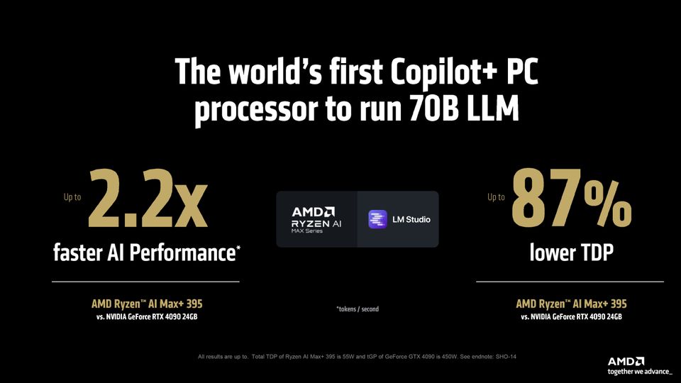 AMD Ryzen AI Max+ 395 发布：16 核 Zen 5 + 40 核 RDNA 3.5，全球首款可运行 70B LLM 的 Windows 11 AI+ PC APU