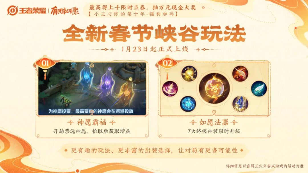 腾讯《王者荣耀》春节版本 1 月 23 日上线，宣称“免费得”限时点券