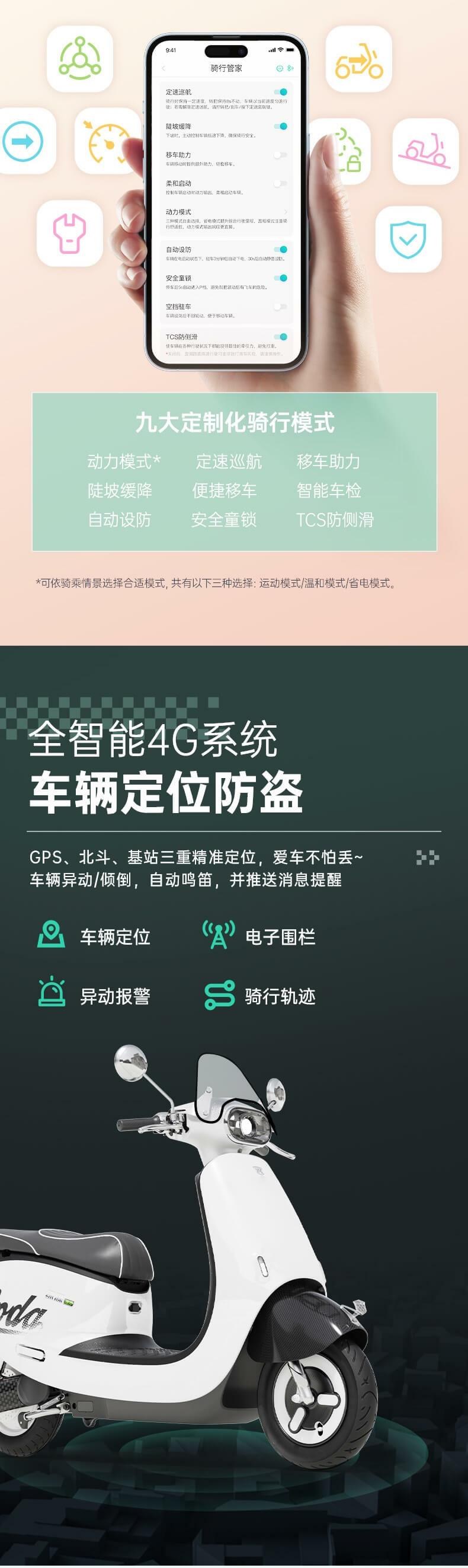 绿源 Moda9 电动摩托车发布：时速超 50 km，标配 TCS 防侧滑