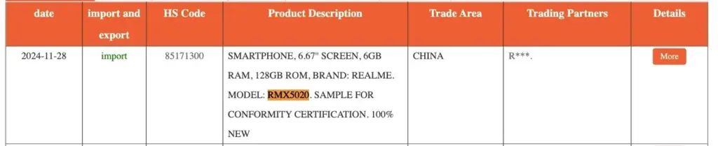 realme 真我 RMX5020 手机证件照曝光：5180mAh 电池 + 45W 快充，6.67 英寸屏幕