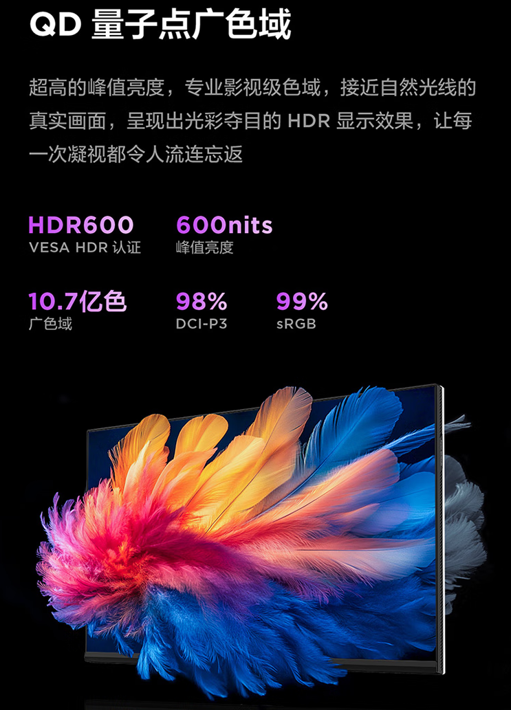 雷鸟 27 英寸显示器“U6”开售：分辨率 3840*2160、180 Mini LED 分区背光，1579 元