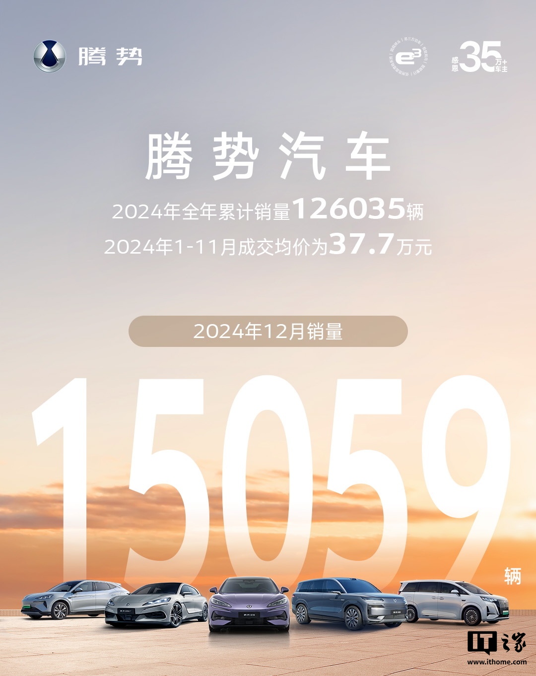 比亚迪腾势汽车 2024 年累计销量 12.6 万辆，消息称今年目标超 30 万辆