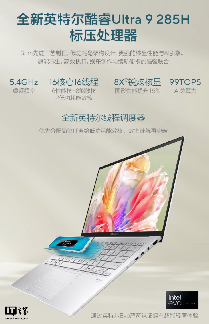 2025 款华硕灵耀 14 笔记本发布：陶瓷铝设计、酷睿 Ultra 9-285H + 32G + 1T 售 7499 元