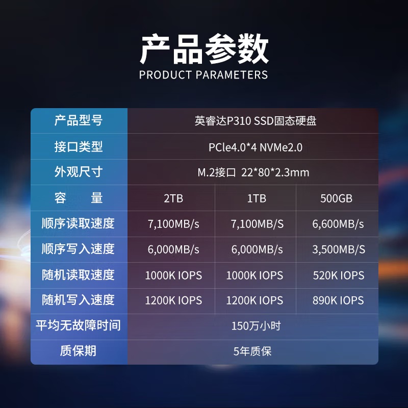 美光英睿达 P310 系列 SSD 固态硬盘 1T / 2T 海外新增官方散热片版，涨价 10 美元