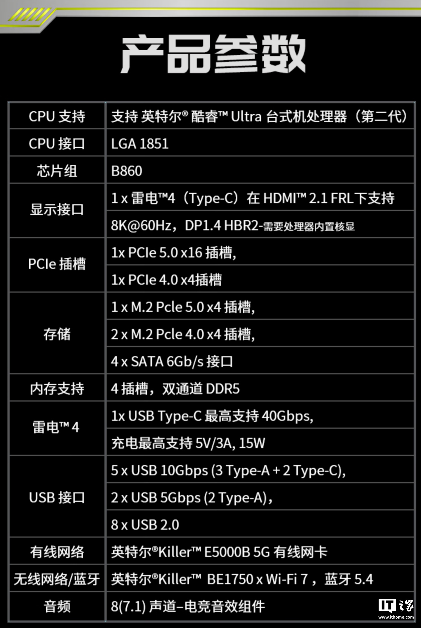 微星 B860 系列主板上架：战斧导弹、迫击炮、PRO 三款，标配 5G 网口、雷电 4，1299 元起