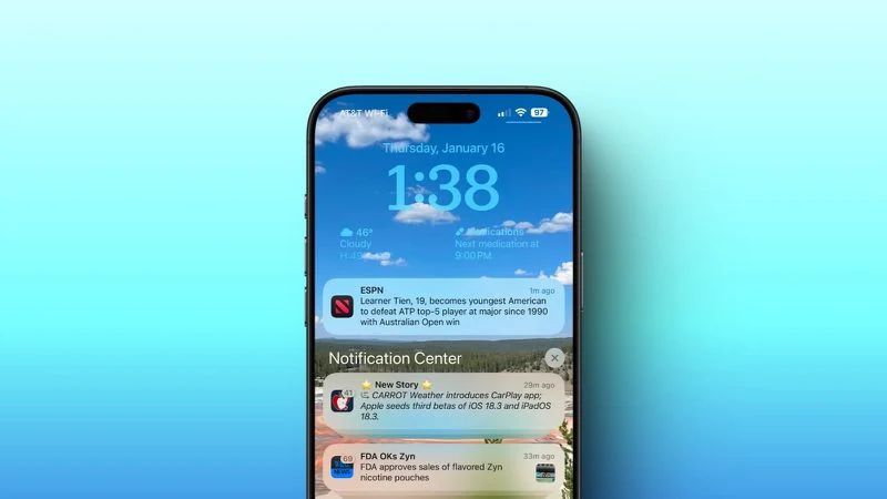 苹果 iOS / iPadOS 18.3 开发者预览版 Beta 3 发布：暂停 AI 摘要新闻和娱乐类应用通知