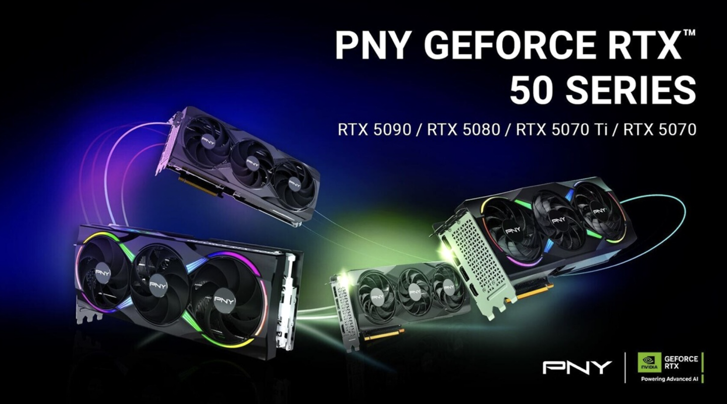 PNY 推出 RTX 50 系列显卡：全系标配三风扇散热、可选 SFF-Ready 规格