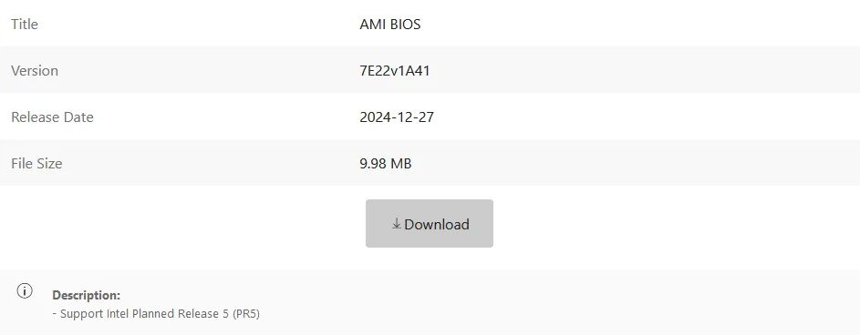 微星提前为 MEG Z890 Ace 主板发布稳定 BIOS 更新：整合新 CSME 固件，提升 Arrow Lake 处理器性能