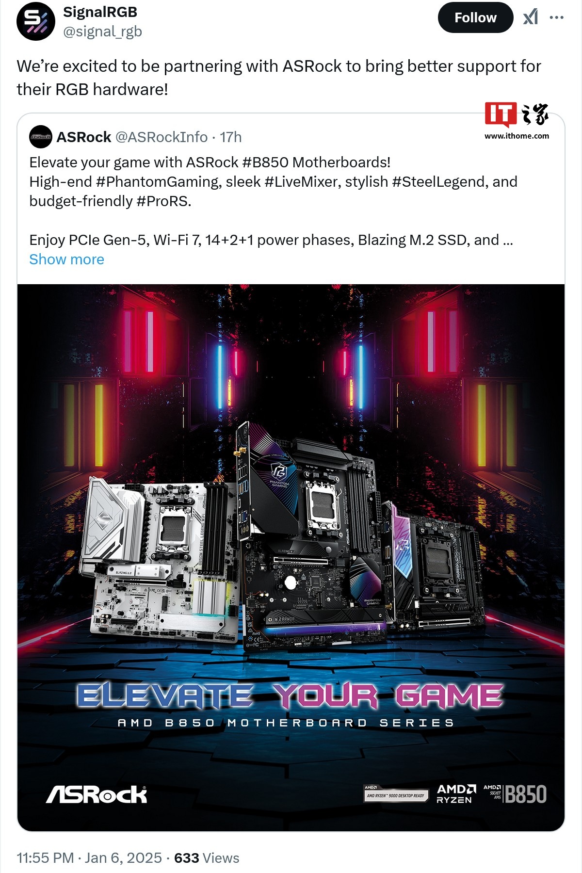跨越灯控生态藩篱，微星、华擎同第三方同步软件 SignalRGB 达成合作