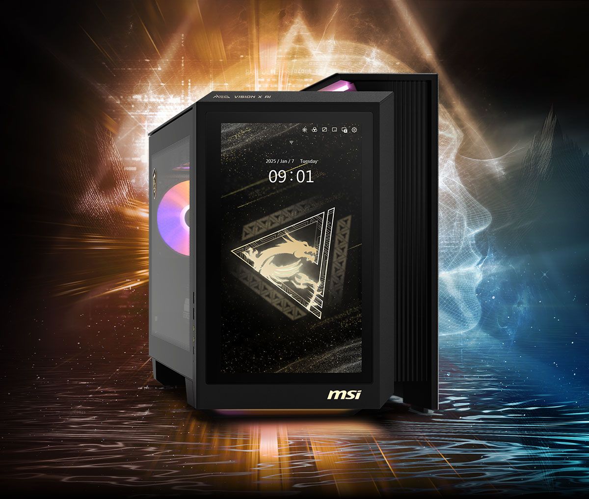 微星 AI 游戏台式机登场：RTX 50 系列显卡、13 英寸触控屏、支持 Wi-Fi 7