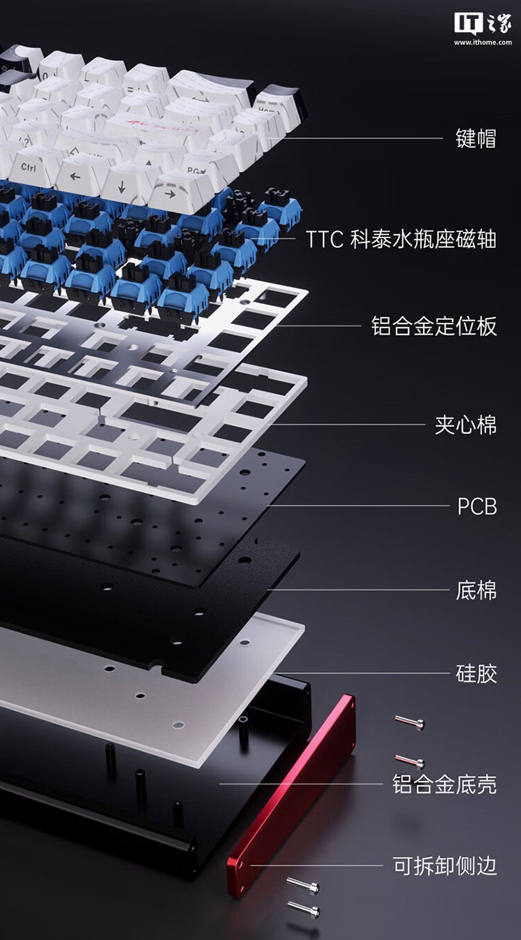 黑爵 ALUX68 系列磁轴机械键盘 99 元起首销：船壳结构、铝合金 CNC 外壳设计