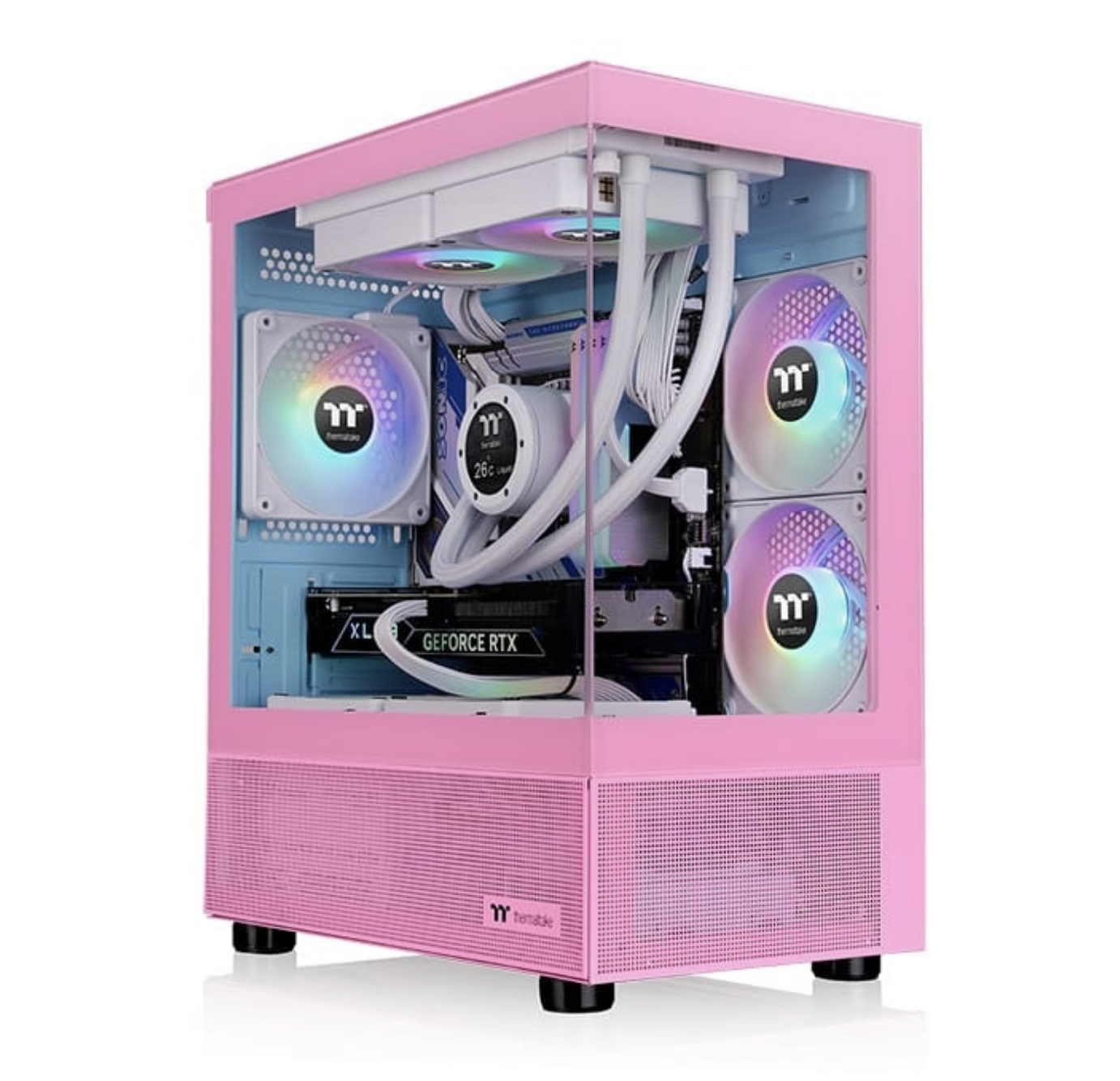 Tt 曜越 View 170 TG ARGB “海景房”机箱新增“粉色”版本：预装三风扇、支持 M-ATX / ITX 主板