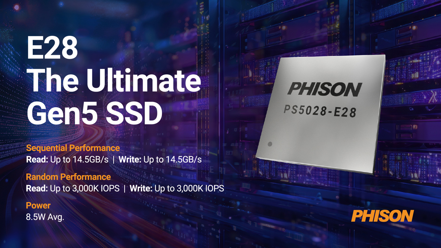 解锁更高读写潜力，群联推出新旗舰 PCIe 5.0 SSD 主控 E28