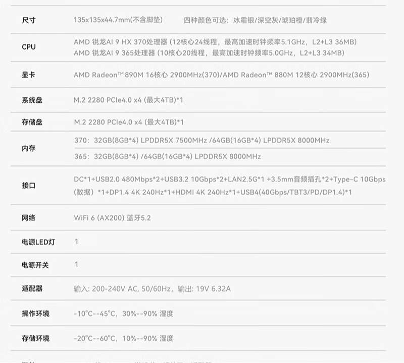 首款 AMD 锐龙 AI 9 365 + LPDDR5-8000 设备：零刻 SER9 Pro 迷你主机发售，32GB + 1TB 版本 5095 元