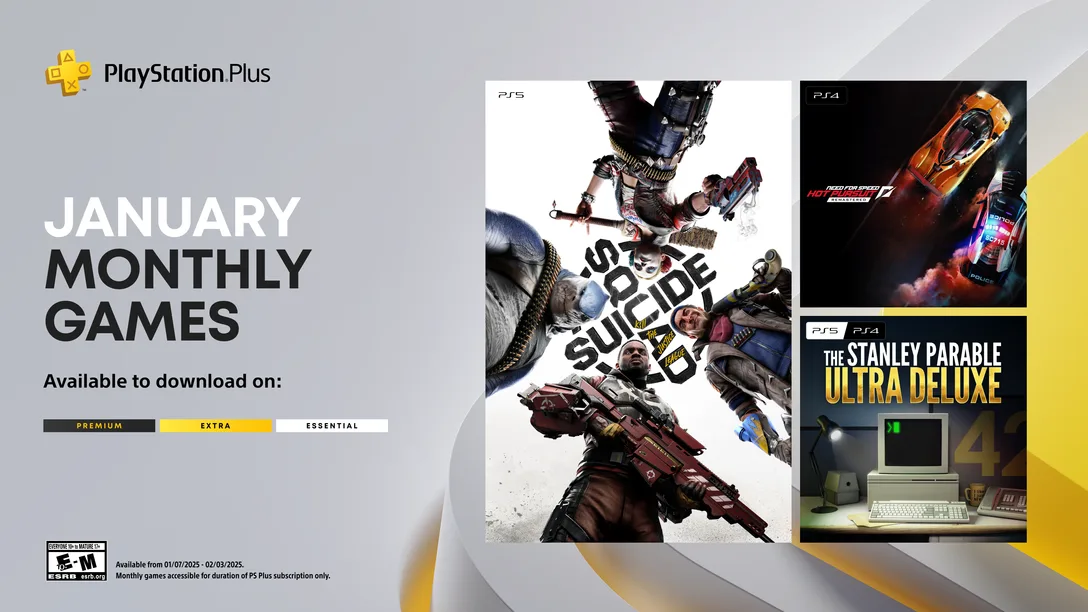 索尼 PS Plus 1 月会免游戏公布《自杀小队：战胜正义联盟》《极品飞车 14 重制版》等
