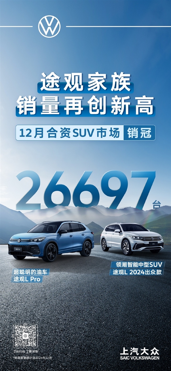 蝉联合资单一品牌销冠！上汽大众2024年销量突破120万大关