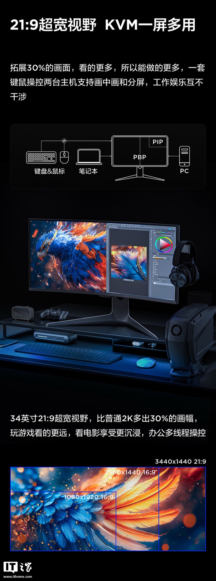 雷鸟“Q8 特别版”34 英寸带鱼屏显示器首销：1440P 180Hz Mini LED，3299 元