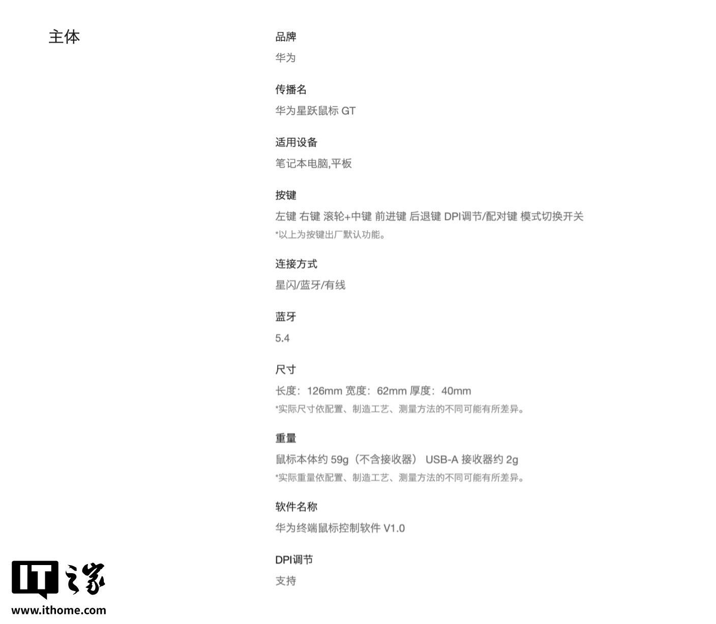 华为星跃鼠标 GT 专业版发布：PAW3950、星闪技术，349 元