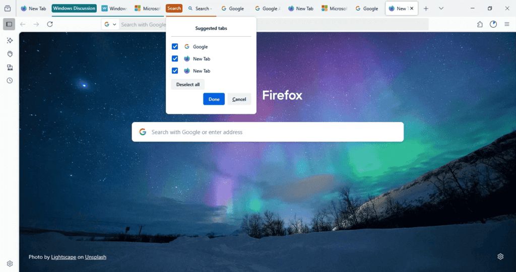 告别混乱标签页：火狐 Firefox 浏览器测试 AI 标签分组