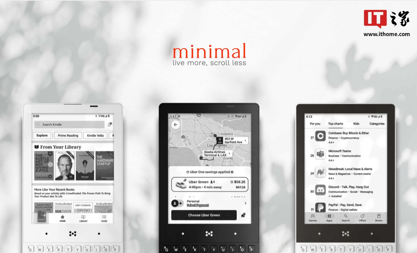 Minimal Phone 墨水屏全键盘智能手机宣布完成众筹目标开始发货，现价 399 美元