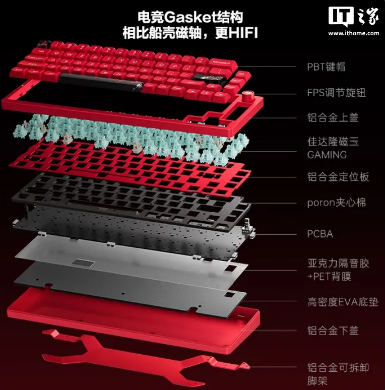 雷神有线磁轴键盘 VIC68 发售：三种轴体、FPS 专用旋钮，399 元起
