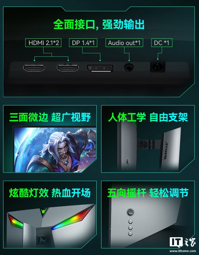 HKC 蚂蚁电竞“ANT253PQ”24.5 英寸显示器首销：2K 300Hz，1799 元