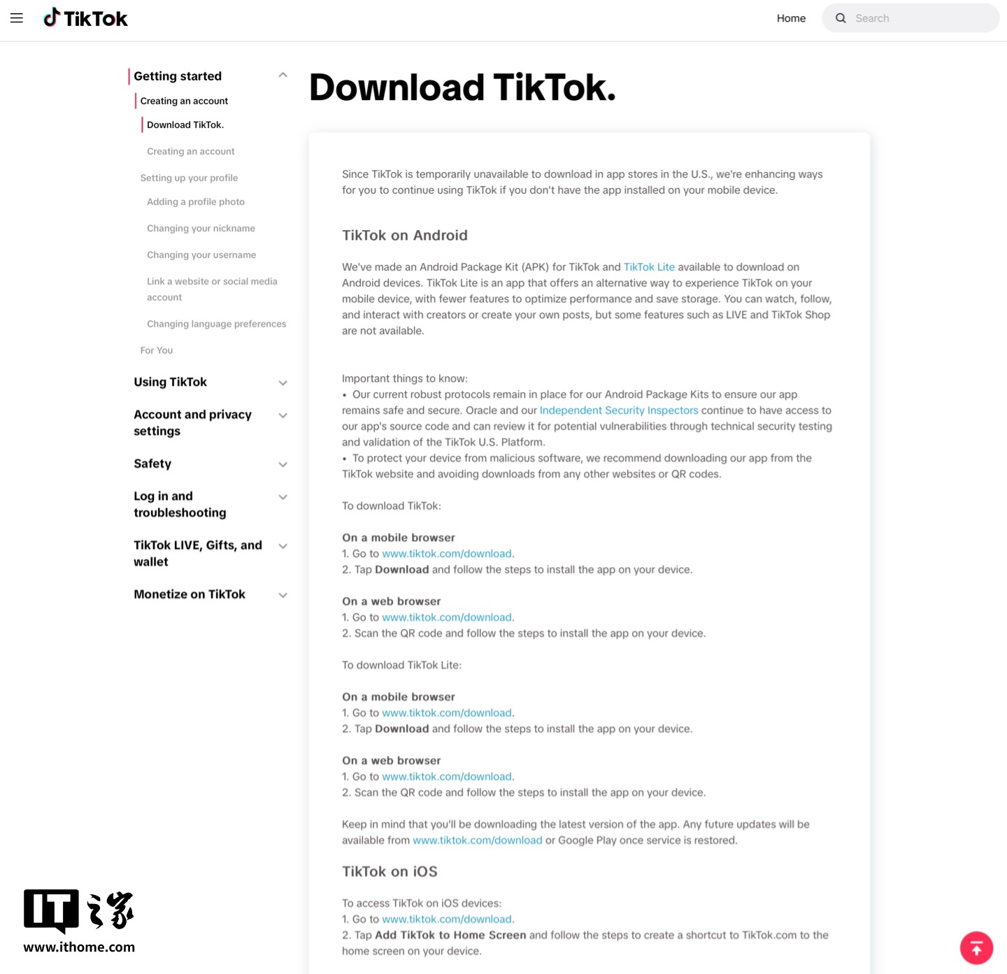 TikTok 官网为美国用户推出安卓 APK 软件安装包
