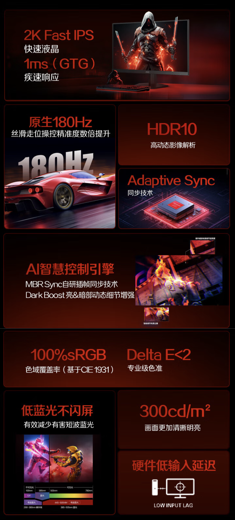 AOC 推出“Q27G10E2”27 英寸显示器：2K 180Hz Fast IPS，899 元