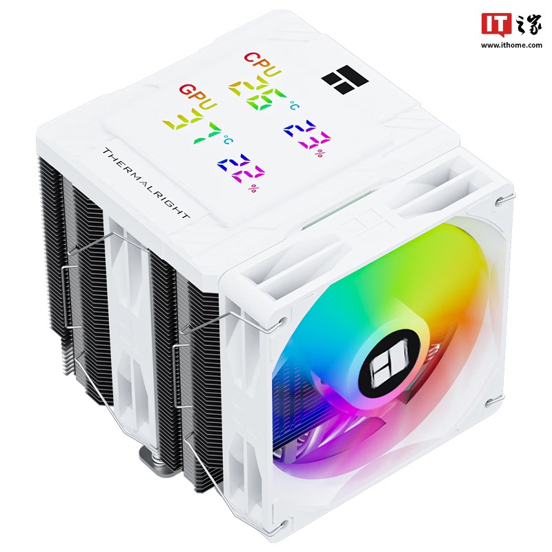 利民 Peerless Assassin 120 Digital ARGB WHITE“绝双刺客”散热器开售：245W 解热，264 元