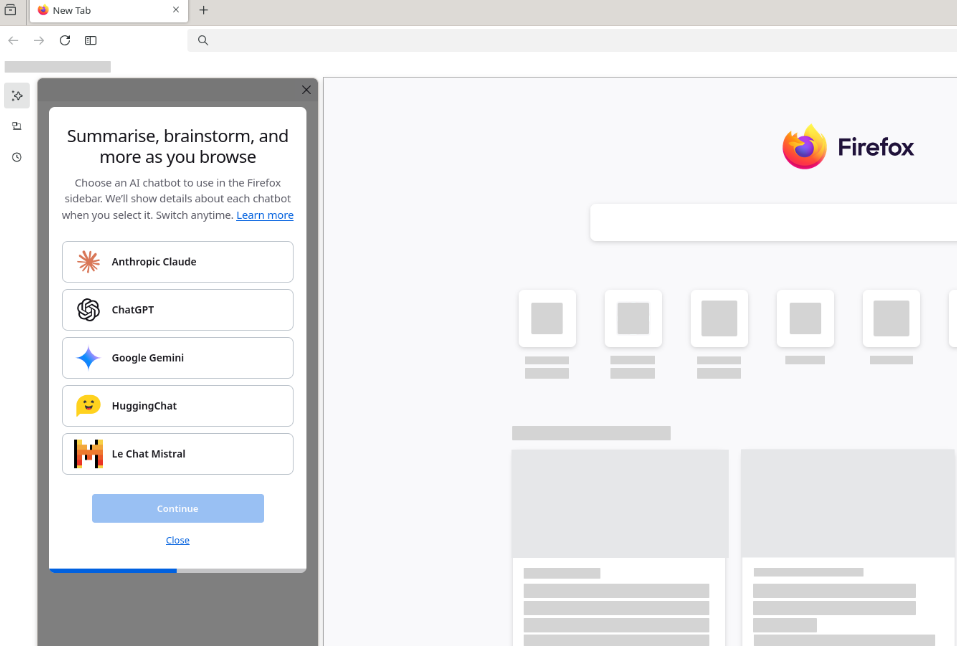 火狐 Firefox 浏览器 135 桌面版更新发布，AI 聊天机器人、新选项卡 UI 微调