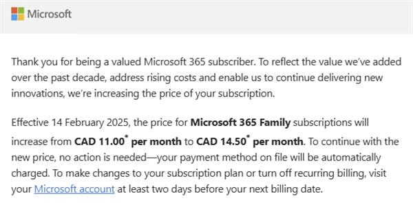 微软发邮件宣布Microsoft 365涨价：根本不承认是因为Copilot