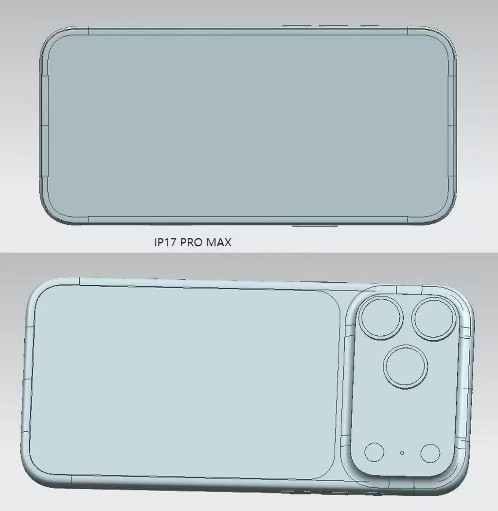 CAD 渲染苹果 iPhone 17 系列全家福：标准版沿用经典、Air 配长条跑道、Pro 为横向大矩阵