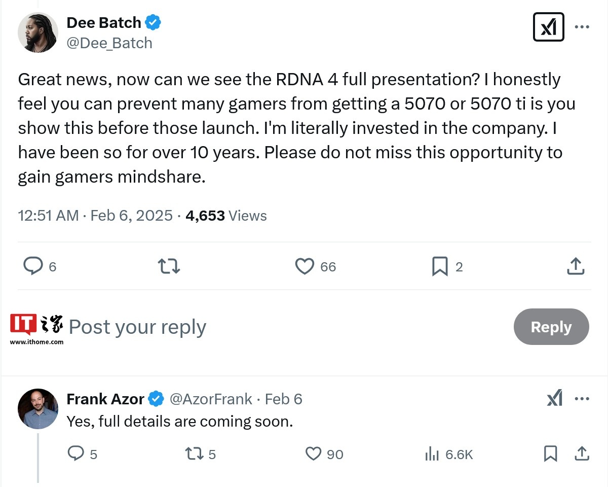 AMD 高管 Frank Azor：RDNA 4 显卡架构完整细节即将公布