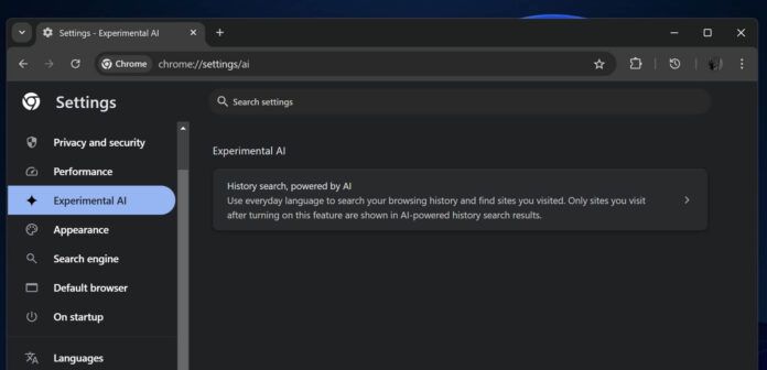 谷歌 Chrome 浏览器历史记录 AI 搜索功能走出美国，全球推广指日可待