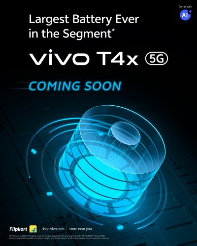 vivo 预告 T4x 5G 手机配 6500 毫安时电池，暗示 iQOO Z10x 也将配备相应规格电池