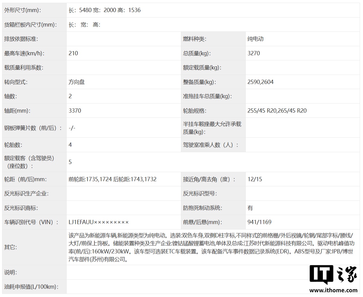 鸿蒙智行尊界 S800 轿车完成工信部申报：纯电 / 增程双动力，支持选装双色车身