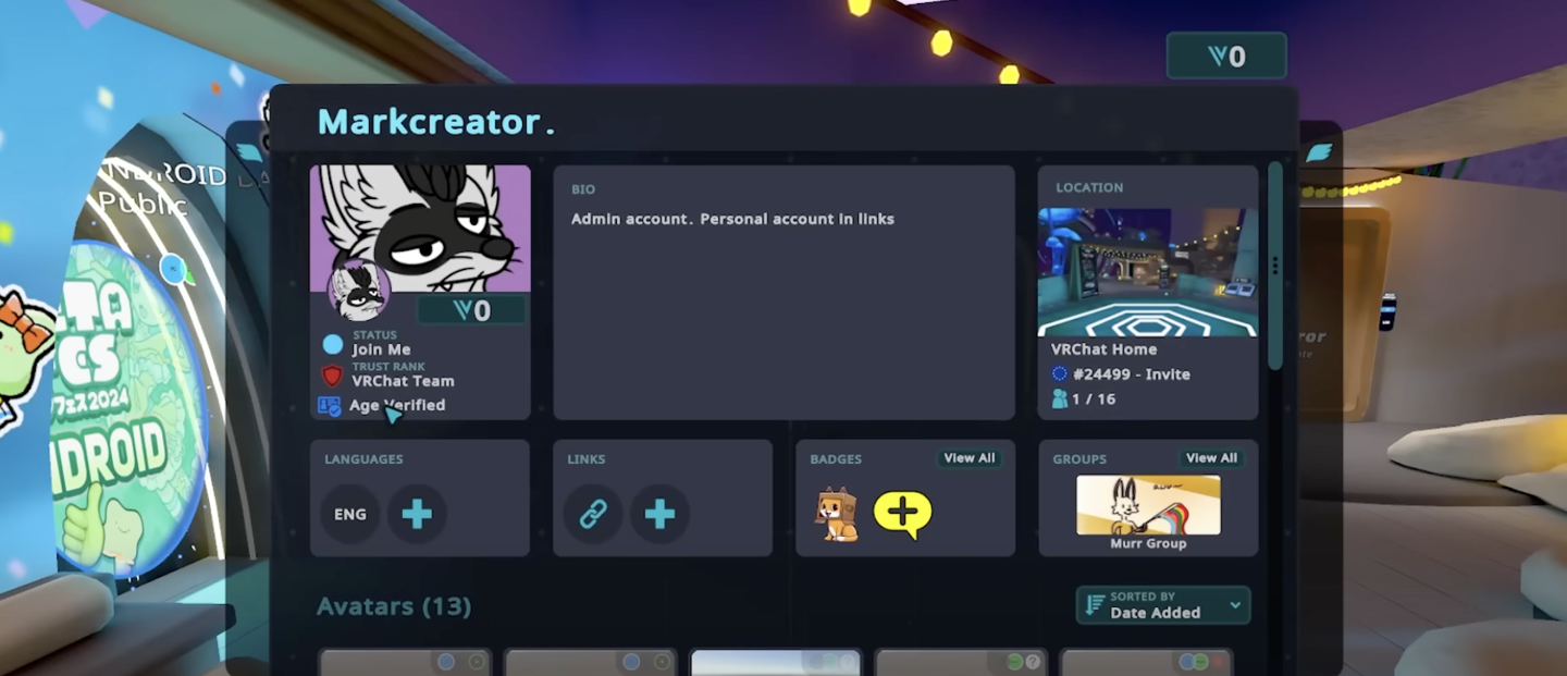虚拟现实社交游戏《VRChat》上线“年龄验证”功能，先行向 VRC+ 付费订阅用户开放