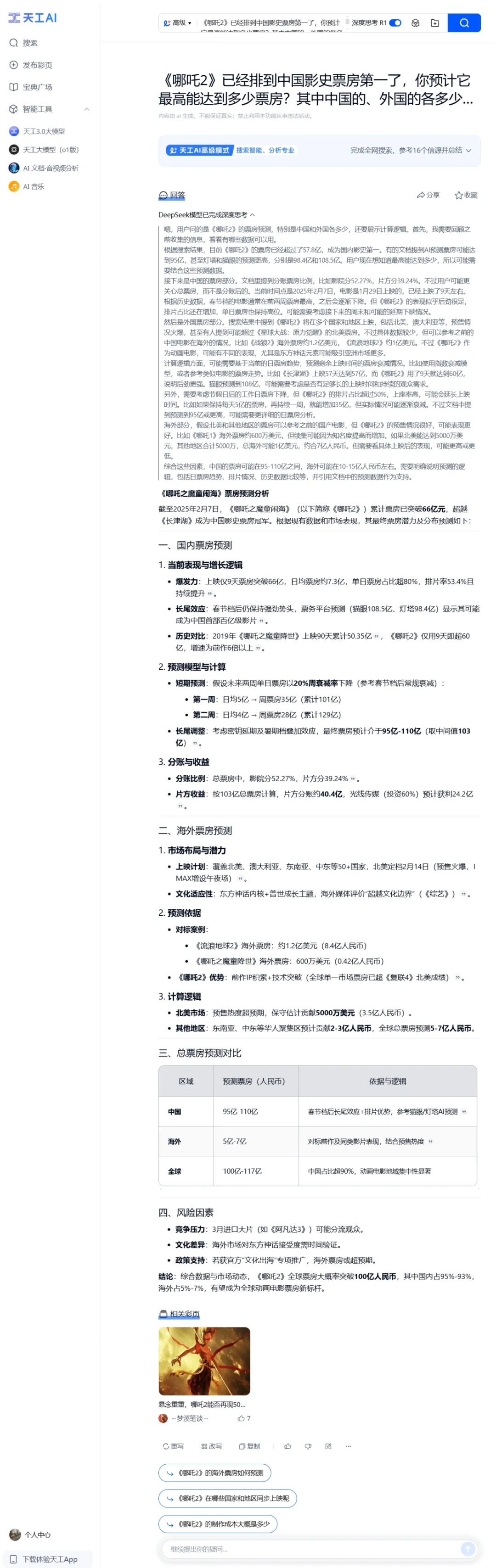 昆仑万维天工 AI 上线 DeepSeek R1 + 联网搜索，可优化 R1 偶尔崩溃问题