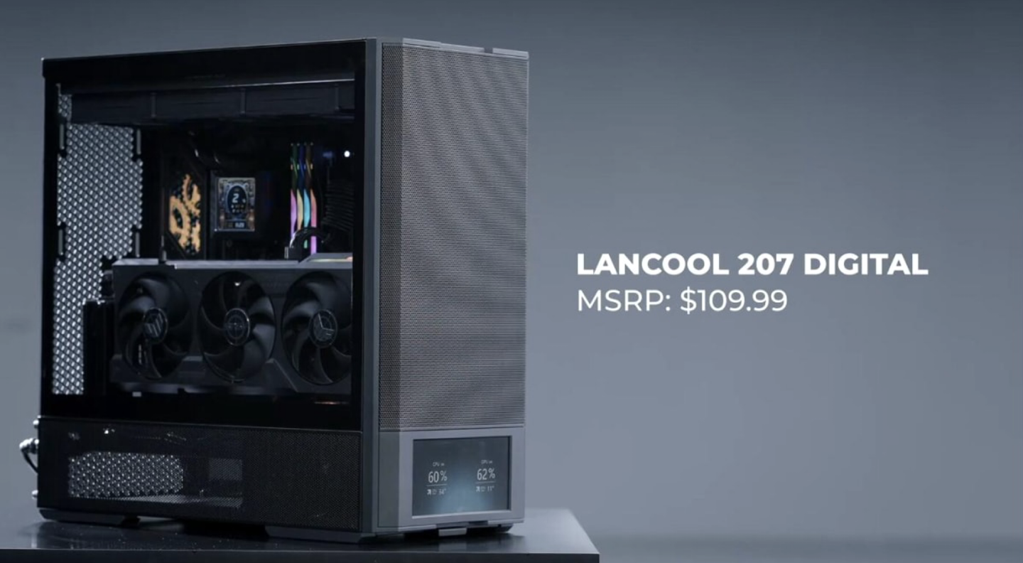 联力预告 LANCOOL 207 机箱带屏版：6 英寸面板、电源前置旋转 90° 设计，109 美元
