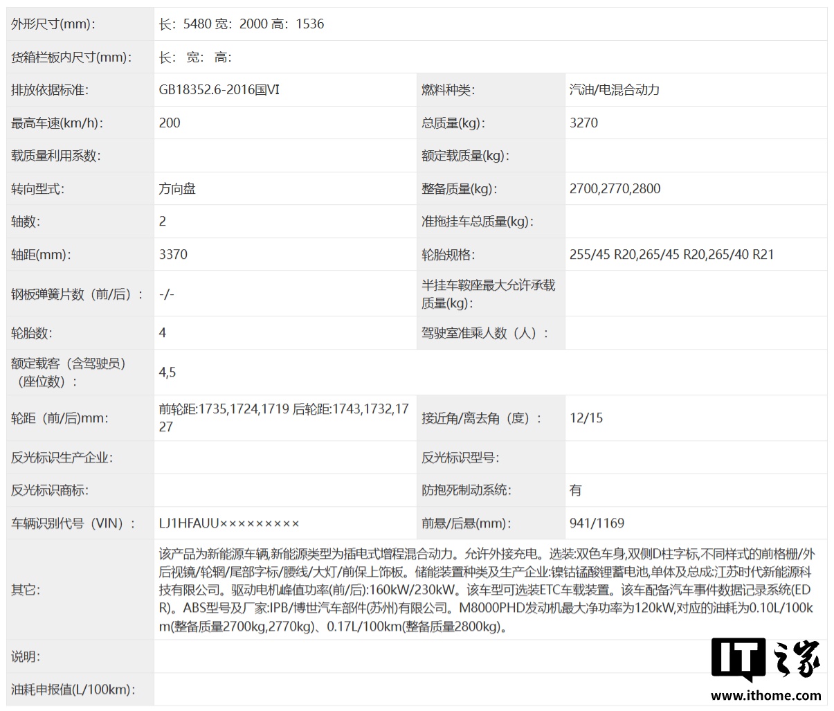 鸿蒙智行尊界 S800 轿车完成工信部申报：纯电 / 增程双动力，支持选装双色车身
