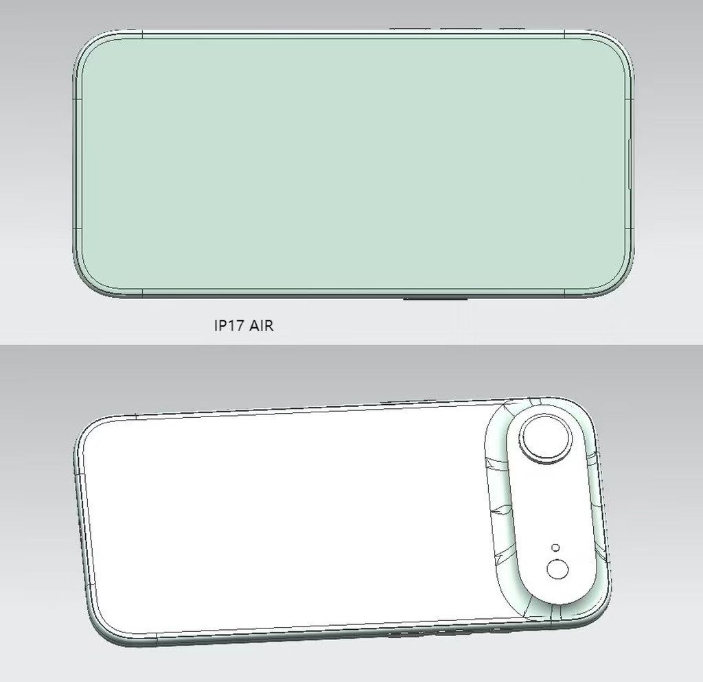 CAD 渲染苹果 iPhone 17 系列全家福：标准版沿用经典、Air 配长条跑道、Pro 为横向大矩阵