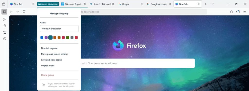 告别混乱标签页：火狐 Firefox 浏览器测试 AI 标签分组