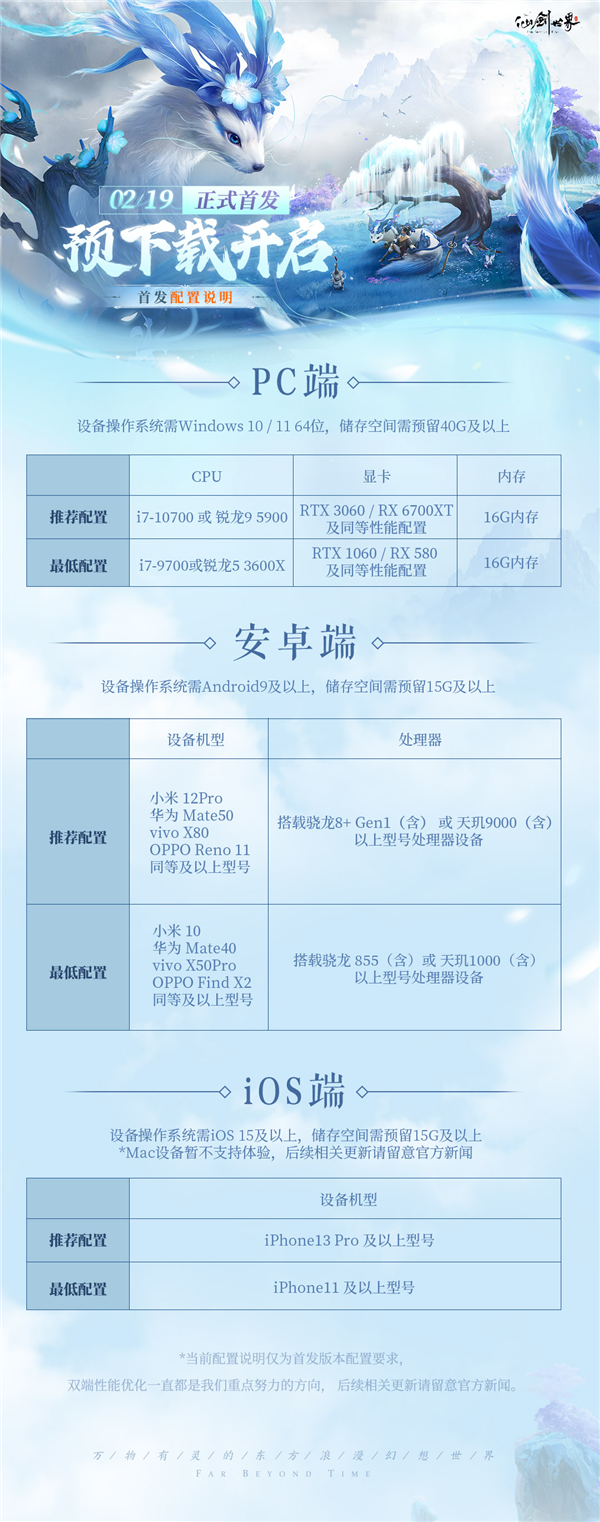 《仙剑世界》2月19日正式首发 预下载登顶各大平台